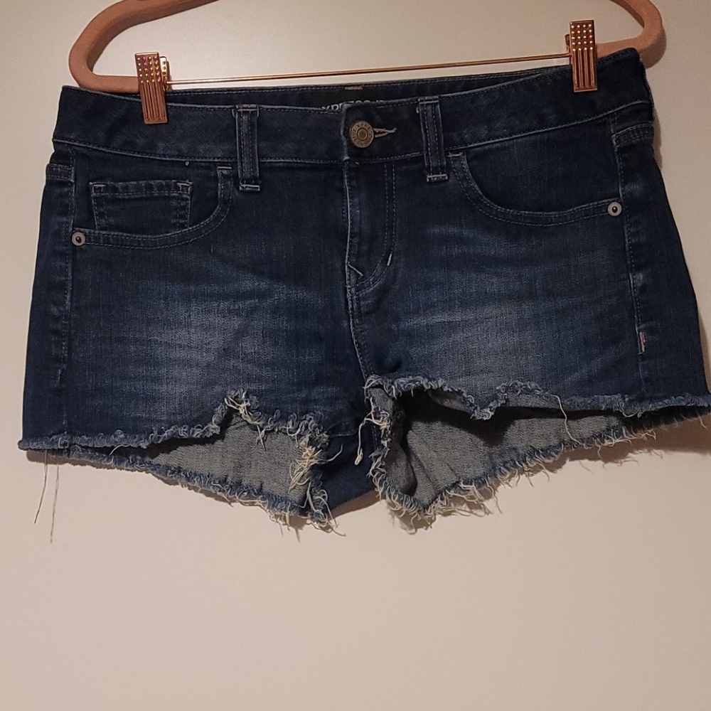 Express Jeans Frayed Hem Shorts